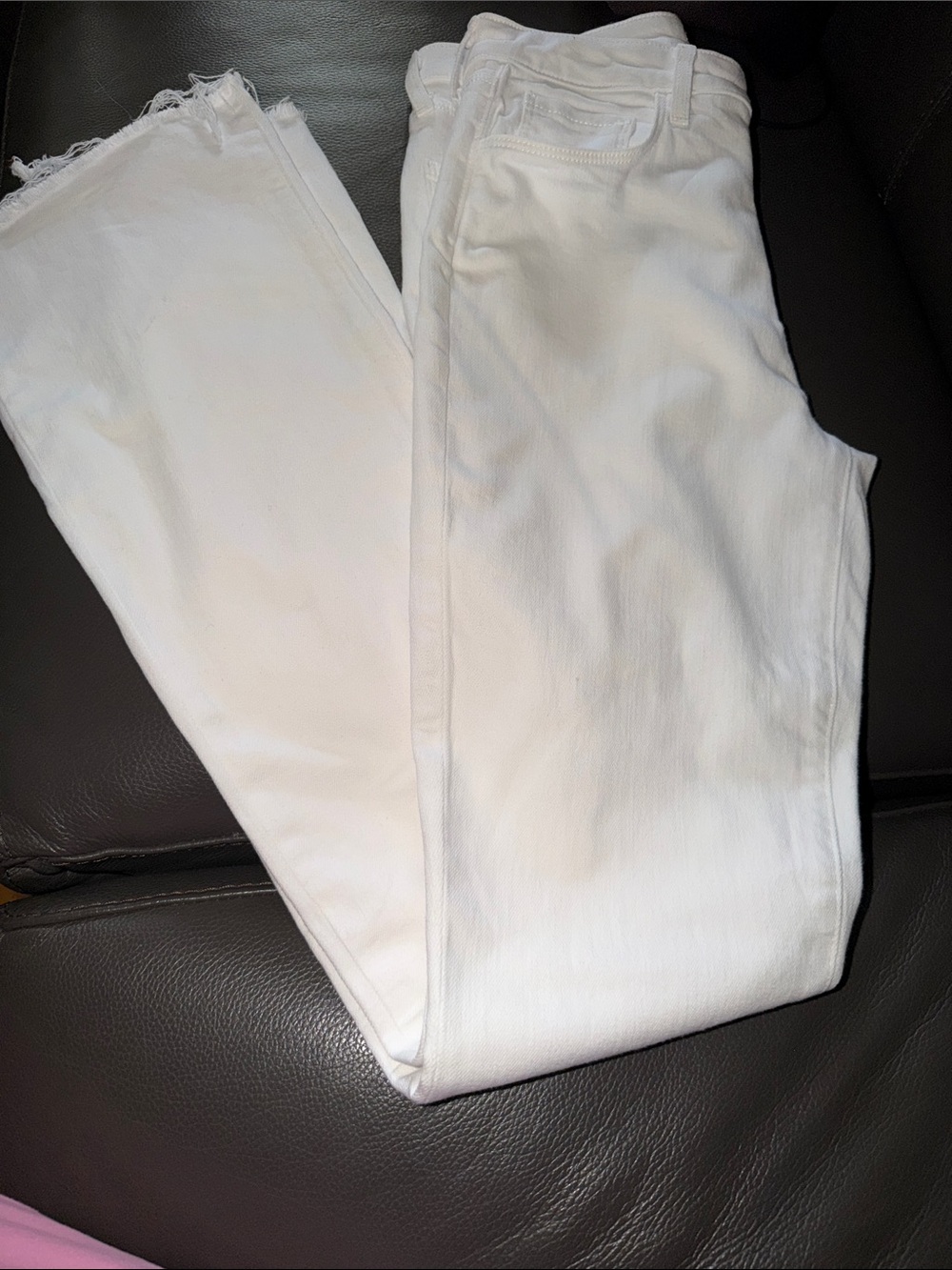 L'AGENCE “Ruth” White High-Rise Denim Jeans